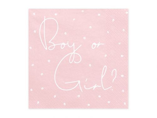 PartyDeco Servítky Boy or Girl 33 x 33 cm