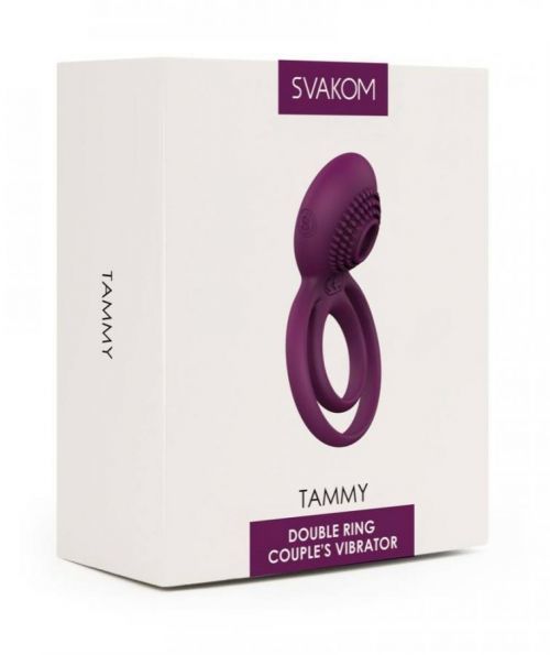 Svakom Tammy – nabíjací vodotesný krúžok na penis a semenníky (fialový)