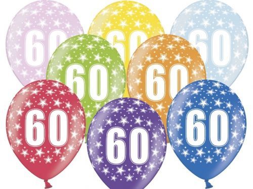 PartyDeco Balónik s číslom 60 narodeninový