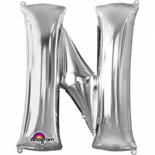 Amscan Fóliový balónik písmeno N 86 cm strieborný
