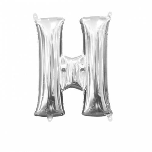 Amscan Mini fóliový balónik písmeno H 33 cm strieborný