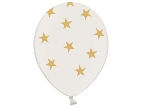 PartyDeco Balónik so zlatými hviezdami
