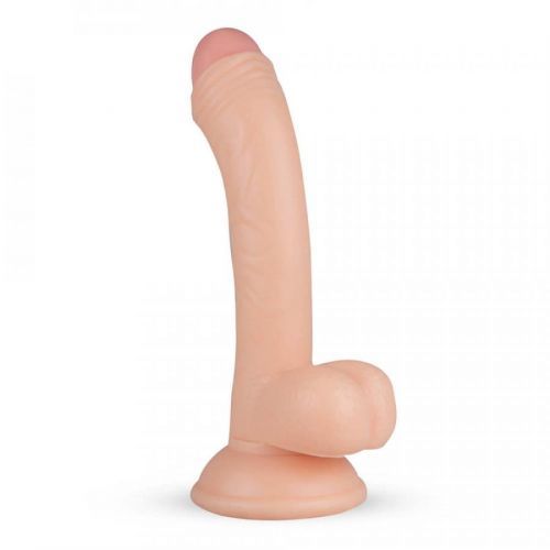 Real Fantasy Vince - predkožkátor so semenníkmi a prísavkou (19,5cm) - telová farba