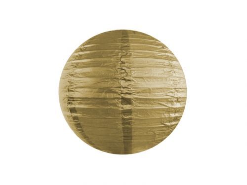 PartyDeco Okrúhly Papierový Lampión Zlatý 35 cm