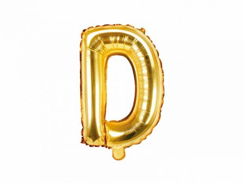 PartyDeco Fóliový balón Mini - Písmeno D 35cm zlatý