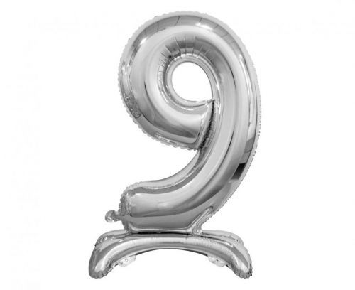 Godan Samostojaci fóliový balón 9 strieborný 74 cm