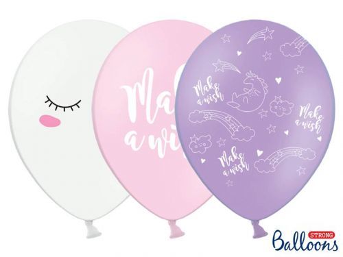 PartyDeco Pastelový balón - Jednorožec 30 cm