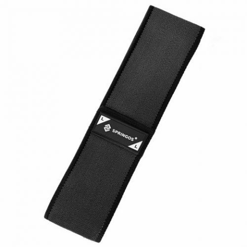SPRINGOS Fitness guma na cvičenie Hip Band - L - 2x43 cm - čierna