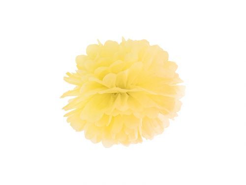 PartyDeco Pompom v tvare kvetu žltý 25 cm