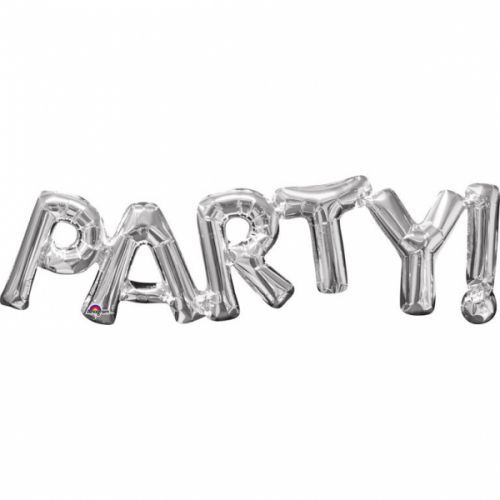 Amscan Fóliový balón PARTY strieborný
