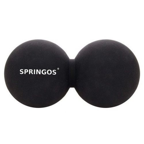 SPRINGOS Lakrosová masážna loptička dvojitá 6,5 cm - čierna