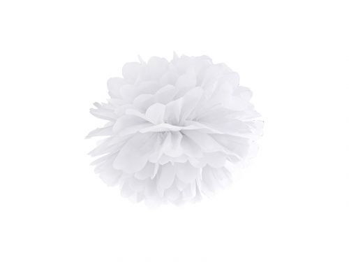 PartyDeco Pompom v tvare bieleho kvetu 25 cm