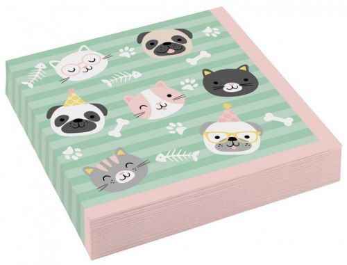 Amscan Servítky Hello Pets 20 ks