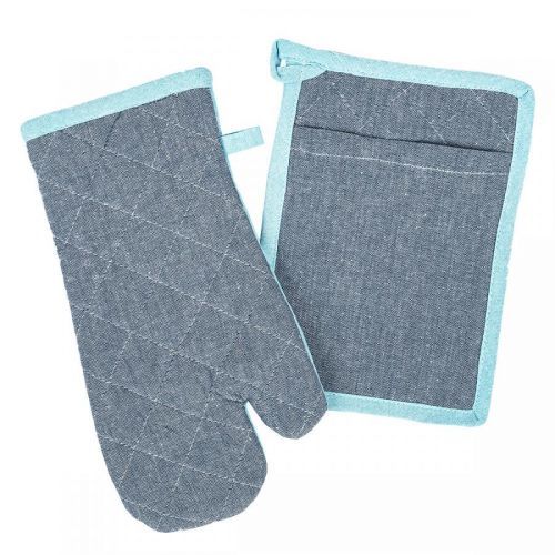 Trade Concept Chňapka s magnetom a podložkou s vreckom Heda modrá, 18 x 32 cm, 18 x 25 cm