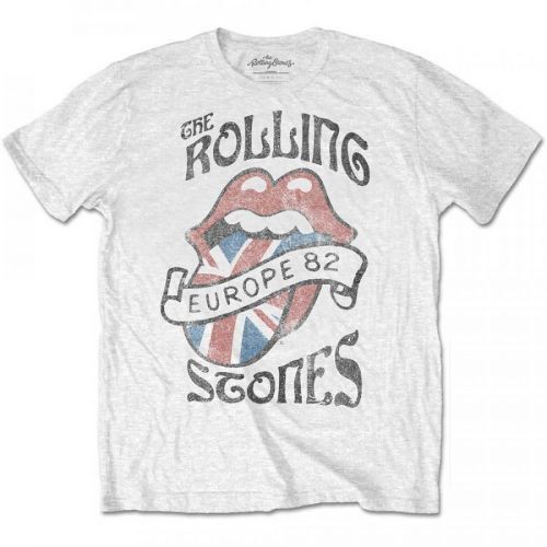 Rolling Stones - Tričko Europe 82 - Muž, Unisex, Biela, S