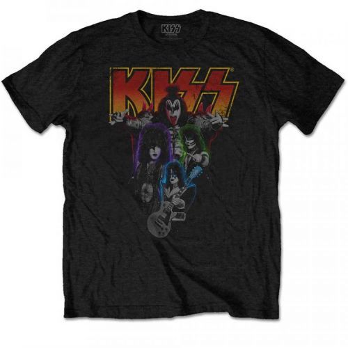 Kiss - Tričko Neon Band - Muž, Unisex, Čierna, S