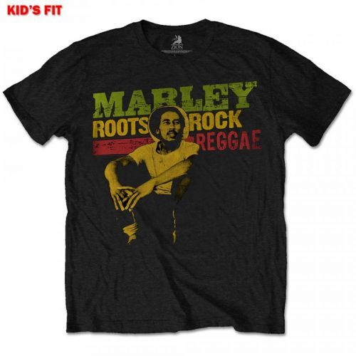 Bob Marley - Tričko Roots, Rock, Reggae - Dieťa, Čierna, 7-8 rokov