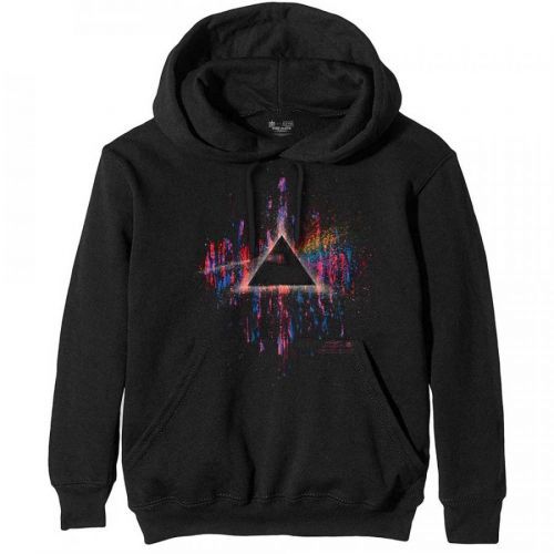 Pink Floyd - Mikina Dark Side of the Moon Pink Splatter - Muž, Unisex, Čierna, S