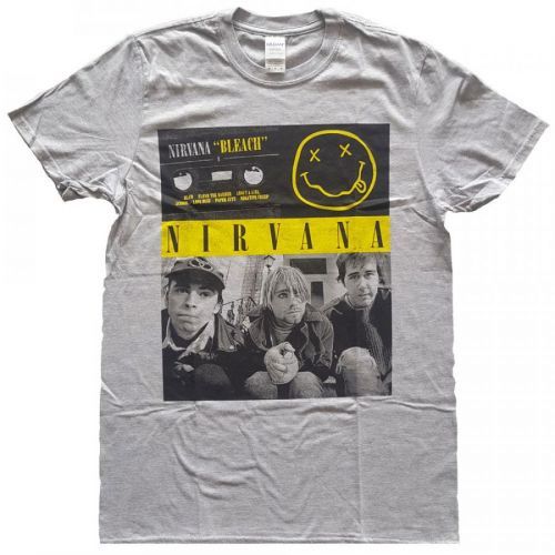 Nirvana - Tričko Bleach Cassettes - Muž, Unisex, Šedá, XXL