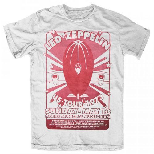 Led Zeppelin - Tričko Mobile Municipal - Muž, Unisex, Biela, XXL