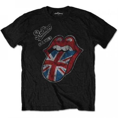 Rolling Stones - Tričko Vintage British Tongue - Muž, Unisex, Čierna, XXL