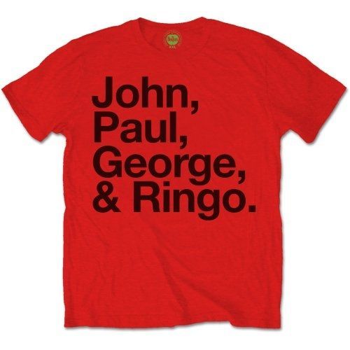 The Beatles - Tričko John, Paul, George & Ringo - Muž, Unisex, Červená, XXL