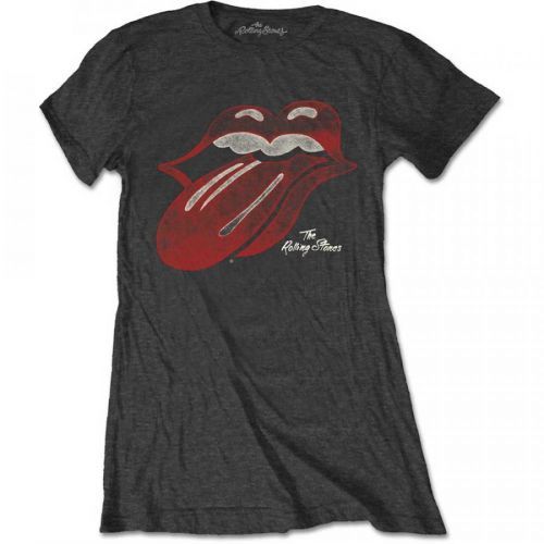 Rolling Stones - Tričko Vintage Tongue Logo - Žena, Šedá, XXL