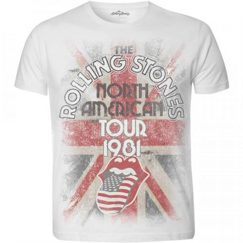 Rolling Stones - Tričko North American Tour 1981 - Muž, Unisex, Biela, XXL