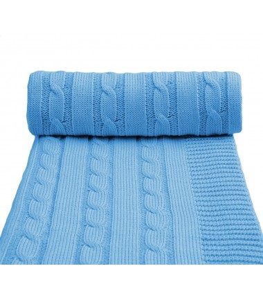 Pletená deka, modrá 80 x 100 cm