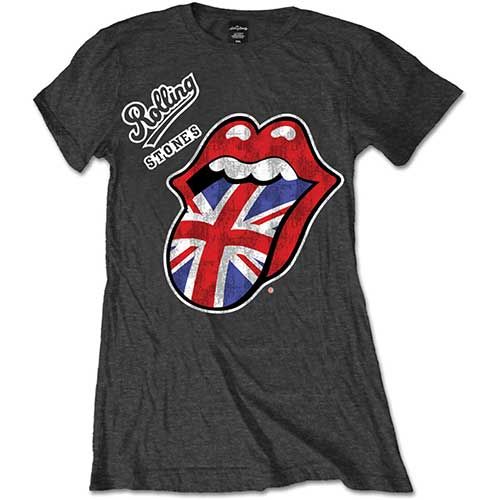 Rolling Stones - Tričko Vintage British Tongue - Žena, Šedá, L