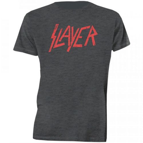 Slayer - Tričko Distressed Logo - Muž, Unisex, Šedá, XXL