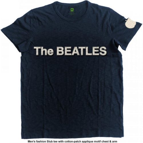 The Beatles - Tričko Logo & Apple - Muž, Unisex, Modrá, XXL