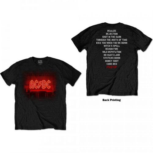 AC/DC - Tričko Dark Stage/Tracklist - Muž, Unisex, Čierna, XXL