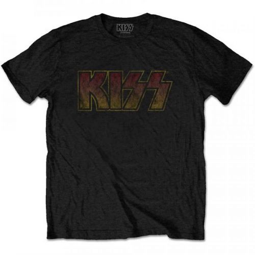Kiss - Tričko Vintage Classic Logo - Muž, Unisex, Čierna, XXL