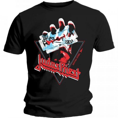 Judas Priest - Tričko British Steel Hand Triangle - Muž, Unisex, Čierna, S