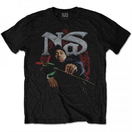 Nas - Tričko Red Rose - Muž, Unisex, Čierna, S