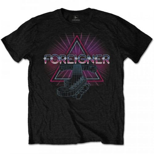 Foreigner - Tričko Neon Guitar - Muž, Unisex, Čierna, S