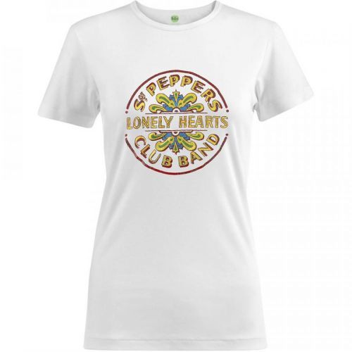 The Beatles - Tričko Sgt Pepper Drum Colour - Žena, Biela, XXL