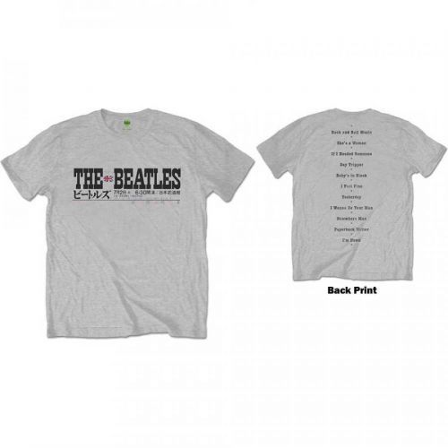 The Beatles - Tričko Budokan Set List - Muž, Unisex, Šedá, XXL