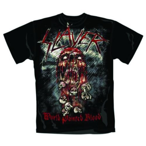 Slayer - Tričko World Painted Blood Skull - Muž, Unisex, Čierna, S