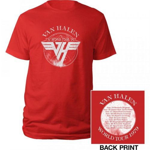 Van Halen - Tričko 1979 Tour - Muž, Unisex, Červená, XXL