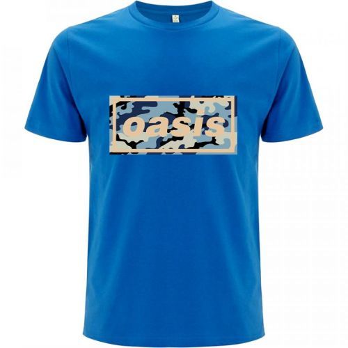 Oasis - Tričko Camo Logo - Muž, Unisex, Modrá, XXL