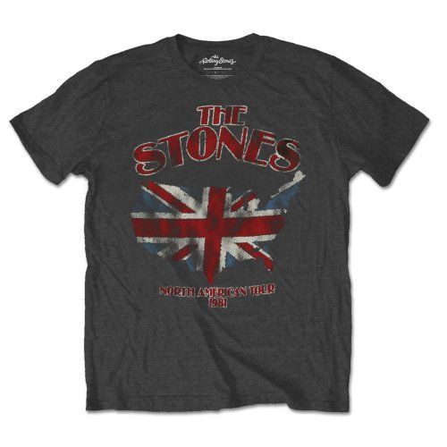 Rolling Stones - Tričko Union Jack US Map - Muž, Unisex, Šedá, S