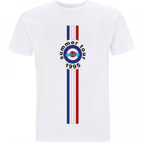 Oasis - Tričko Stripes '95 - Muž, Unisex, Biela, XXL