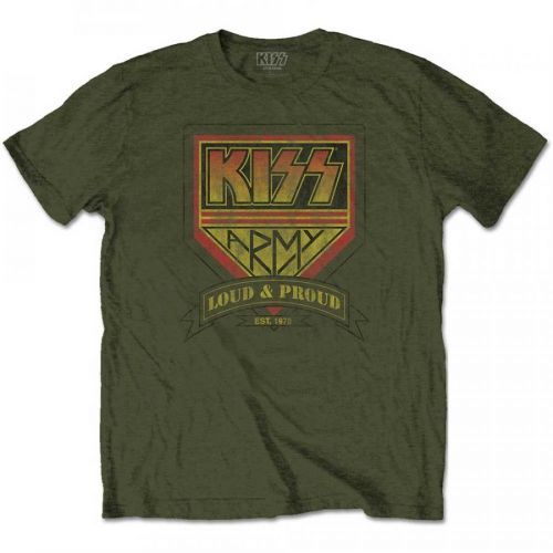 Kiss - Tričko Loud & Proud - Muž, Unisex, Zelená, XXL