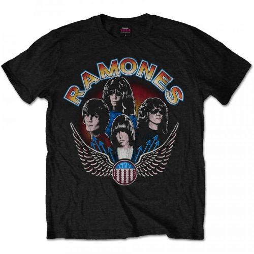 Ramones - Tričko Vintage Wings Photo - Muž, Unisex, Čierna, XXL