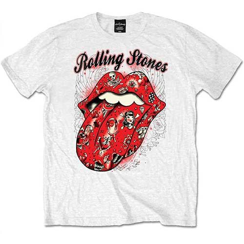 Rolling Stones - Tričko Tattoo Flash - Muž, Unisex, Biela, XXL