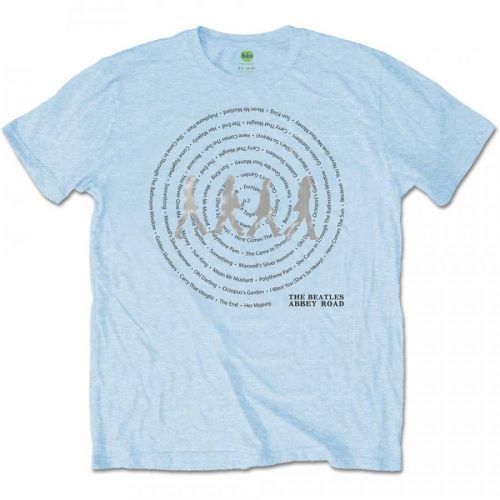 The Beatles - Tričko Abbey Road Songs Swirl - Muž, Unisex, Modrá, XXL