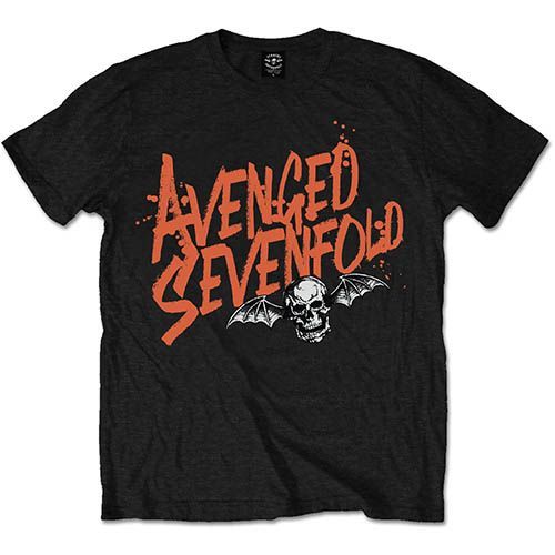 Avenged Sevenfold A7X - Tričko Orange Splatter - Muž, Unisex, Čierna, S