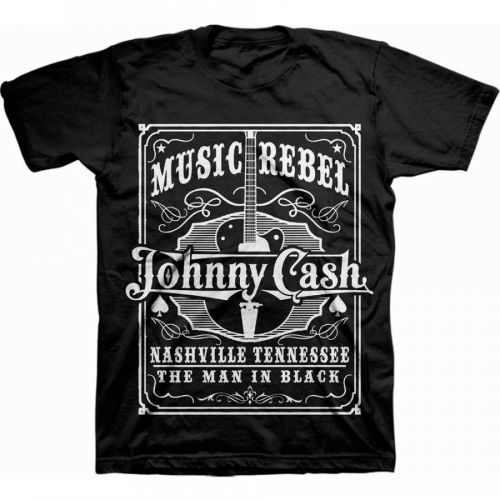 Johnny Cash - Tričko Music Rebel - Muž, Unisex, Čierna, S